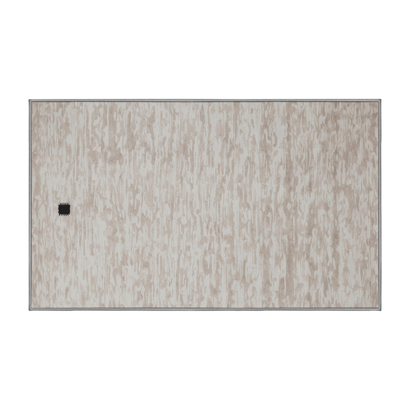 Tapis gris soyeux et moelleux, Rond 4 pi