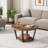 31.5" Round Coffee Table, 2-Tier Industrial Coffee Table with Storage Shelf, Rustic Brown Wood Top with Black Metal Frame, Living Room Center Table-347552445