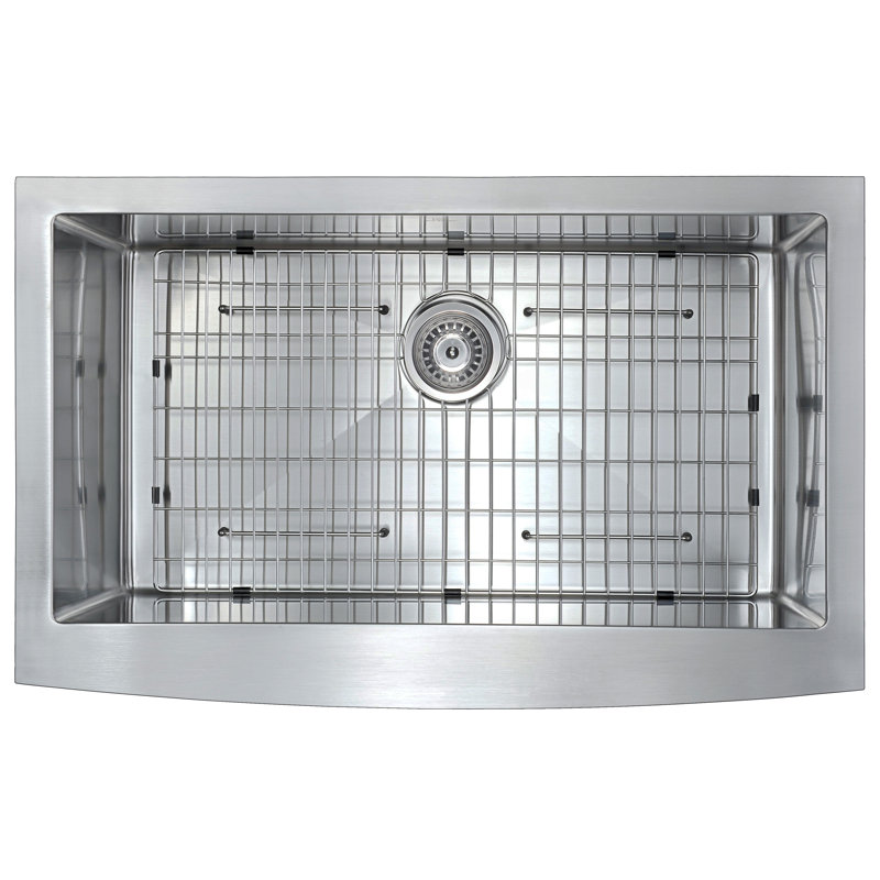 Elysian 32.875 " L Single Bowl Stainless Steel Kitchen Sink