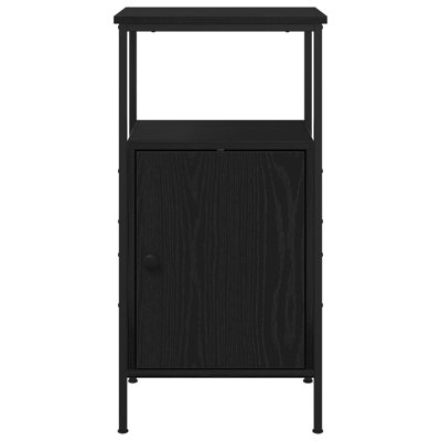 vidaXL Bedside Cabinet Black Oak 16.14 x 12.20 x 31.50 in