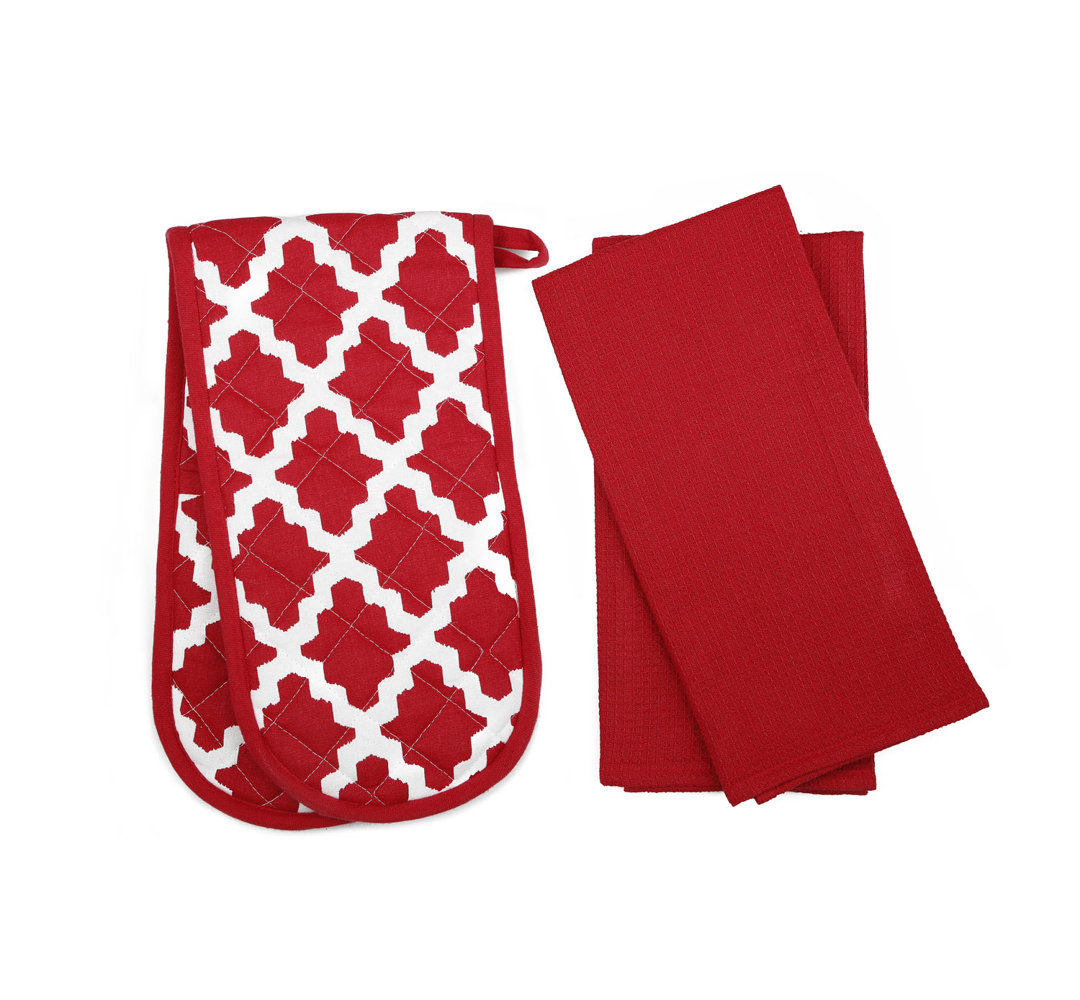 Brambly Cottage Striped Potholder & Oven Mitt Set