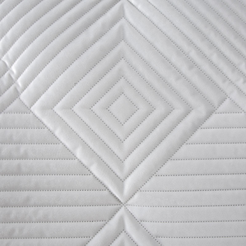 Garan Polyester Geometric Shapes Bedspread, White, 230 x 260 cm