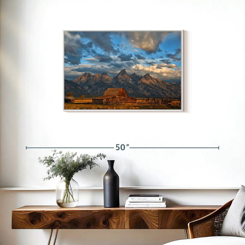 Rustic Wyoming, Cadre flottant blanc, 46 po x 31 po