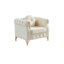 Canapé Chesterfield en velours avec coussins ronds-729648163