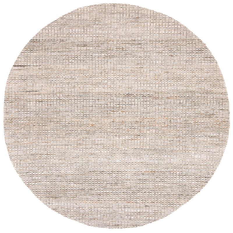 Zaragoza Hand Loomed Jute And Cotton With Latex Solid Color Rug, Round 4'