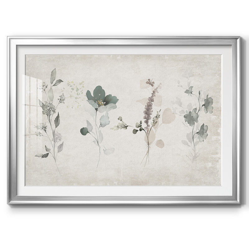 Arrangement rétro encadré sur papier, H 27 po x l 39 po x P 1,5 po, Argent