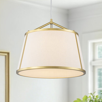 3-Light Modern Classic Fabric Drum Pendant Light