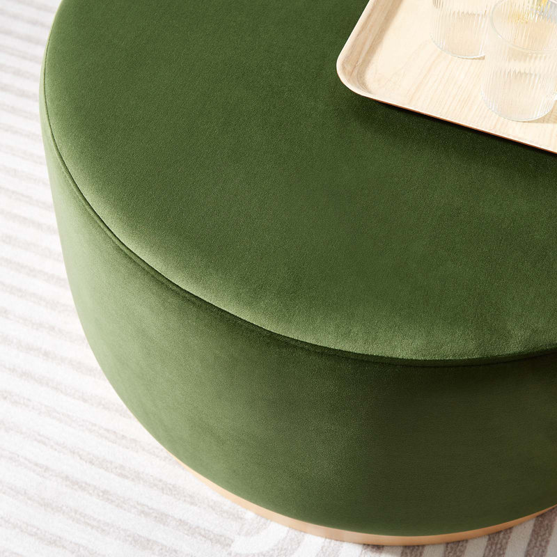 Repose-pieds rembourré Modway Tilden, Velours vert mousse