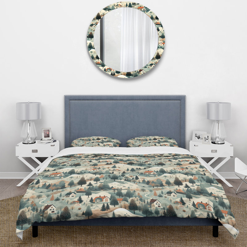 Ensemble de housse de couette Mountain Cabin, Housse de couette simple + 1 taie décorative stan