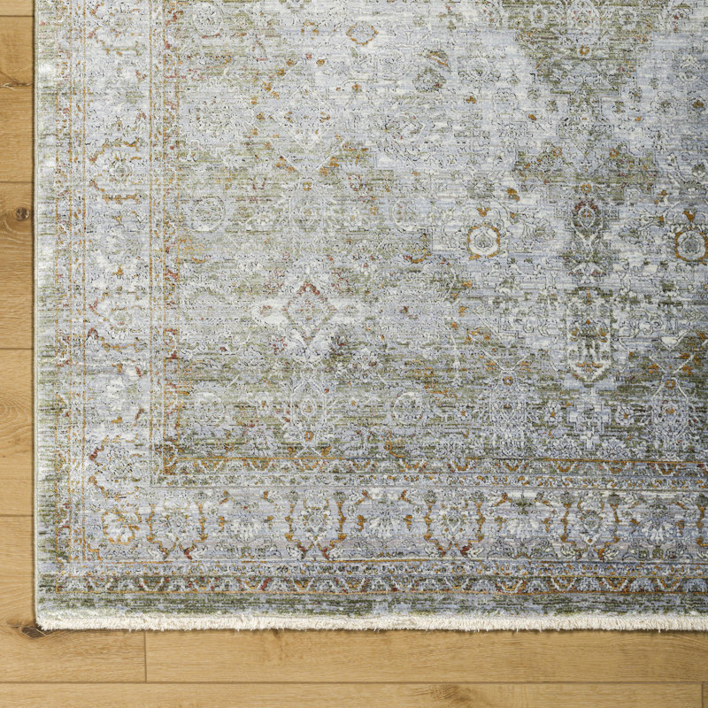 Tapis oriental en viscose / polyester / acrylique tissé à la machine Oriental, Rectangle 9 pi x 12 pi