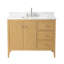 Ensemble de meuble-lavabo autoportant à simple cuve 42 po avec plateau en marbre Lavallon-105245166-105245168