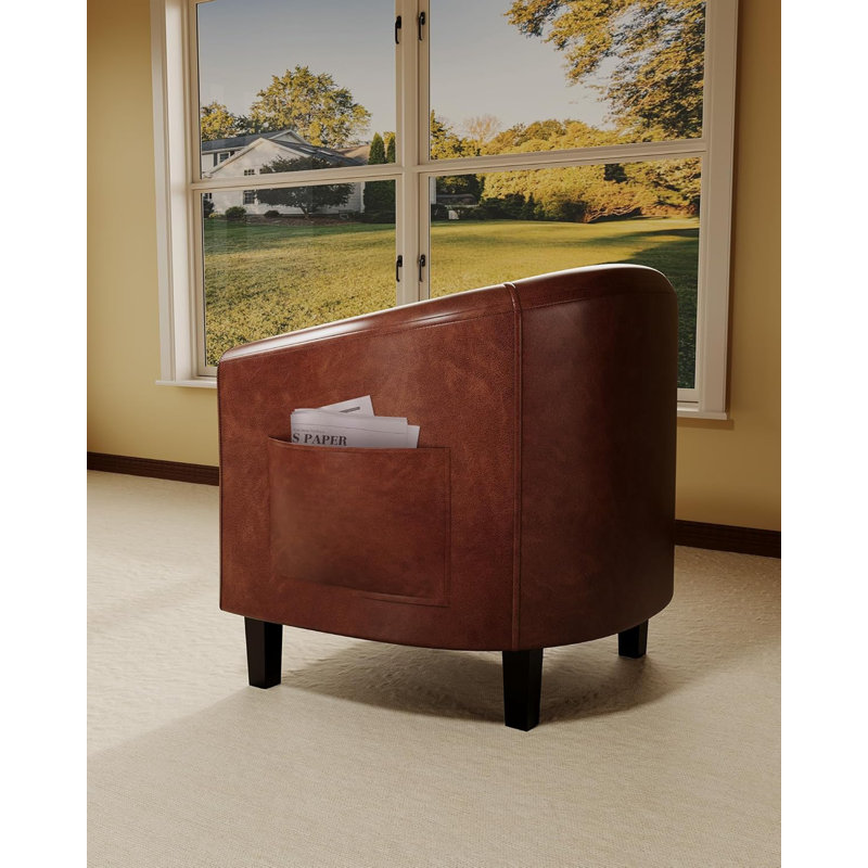 Fauteuils d'appoint en similicuir avec fauteuils club