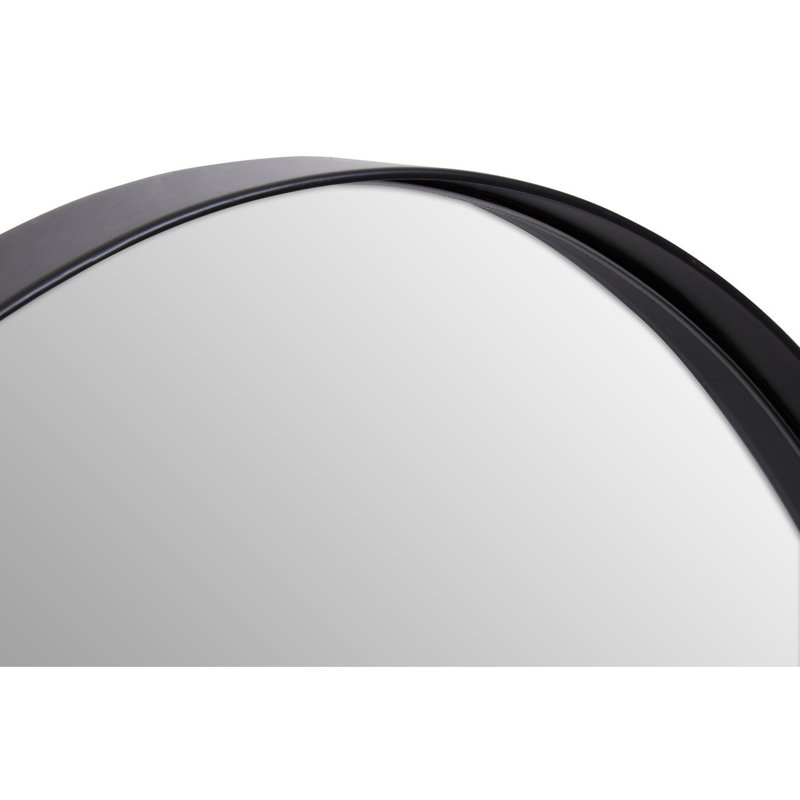 Aguon Metal Flat Wall Mirror, 100H" x 60W" x 3"D, Oval, Black