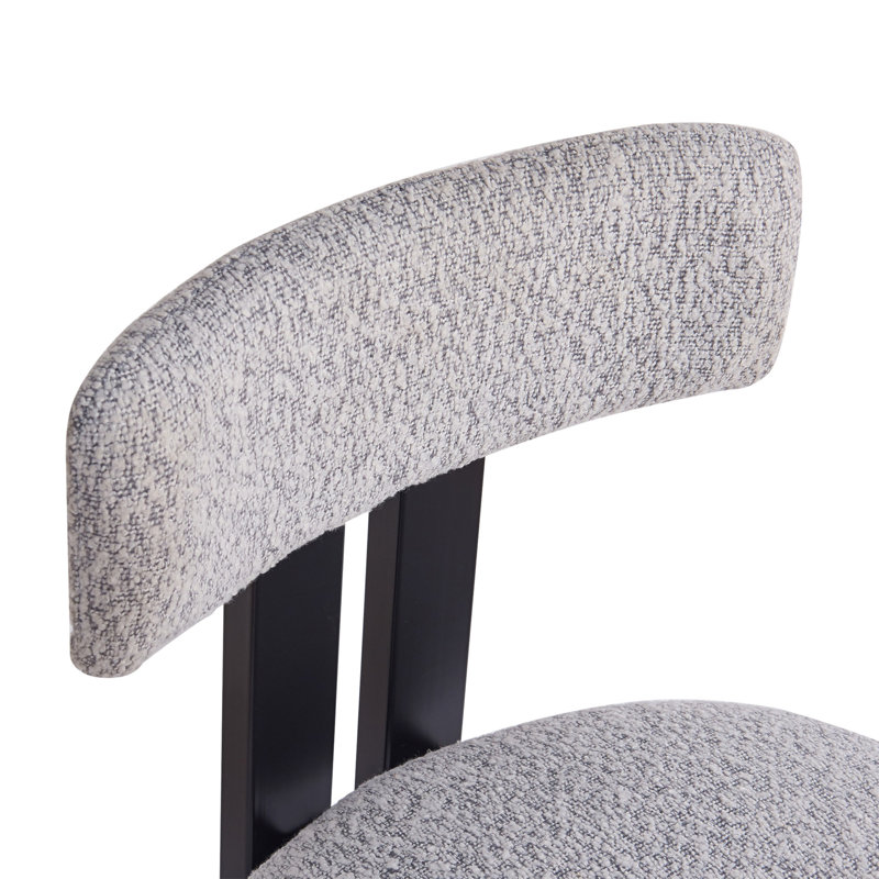 Canterbury 26.5" Stylish Round Counter Stools With Low Back, Black/Gray