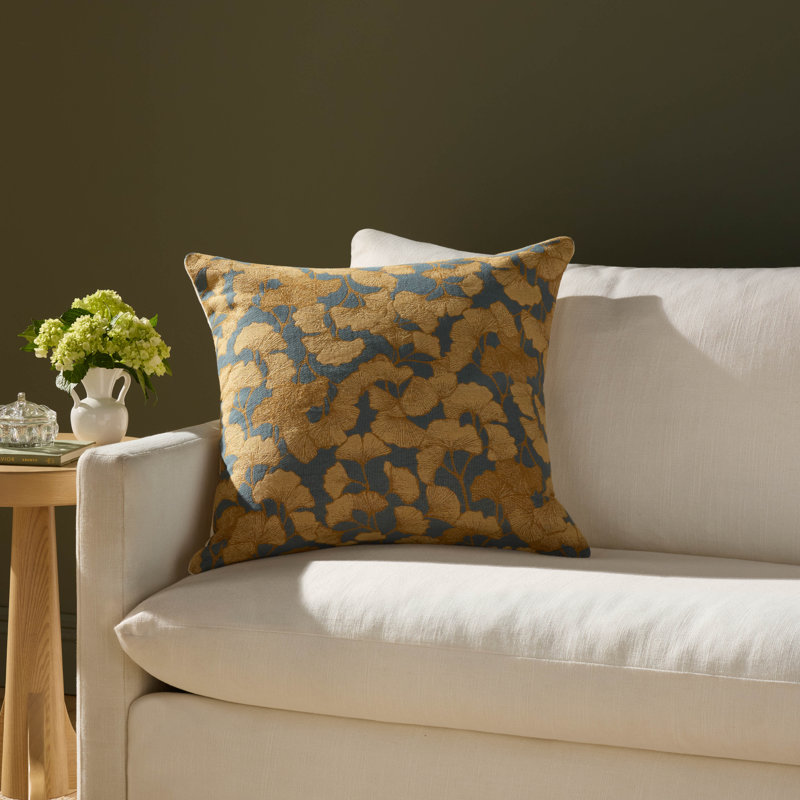 Chris Loves Julia x Loloi Fawn Accent Pillow, Blue, Pillow Cover Only - No Insert, Square 22"