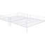 Lit superposé double au-dessus de grand lit double en métal, blanc - Conception moderne en fer pour les chambres à coucher avec coffre-fort et garde-corps-858001292