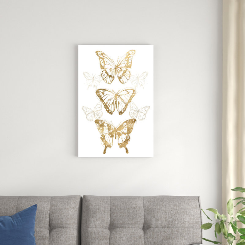 Gold Butterfly Contours II, H 12 po x l 8 po x P 1,25 po