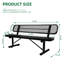 Banc d'extérieur noir de 6 pieds avec banc en acier et de haute qualité, siège confortable pour socialiser, placement adaptable, look moderne, profondeur 72 po, largeur 23,2 po, hauteur 32,5 po, poids de 86 lb aux éléments,