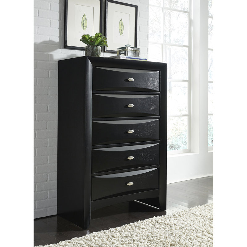 Piechota Bookcase Storage Bed, Black, King