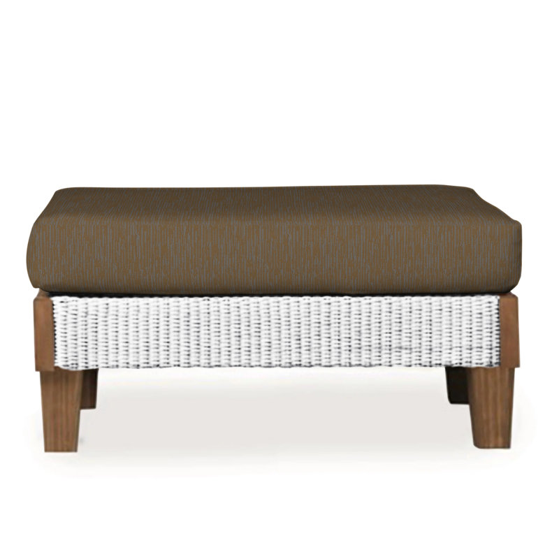 Catalina Outdoor Ottoman, Remy Pebble, White