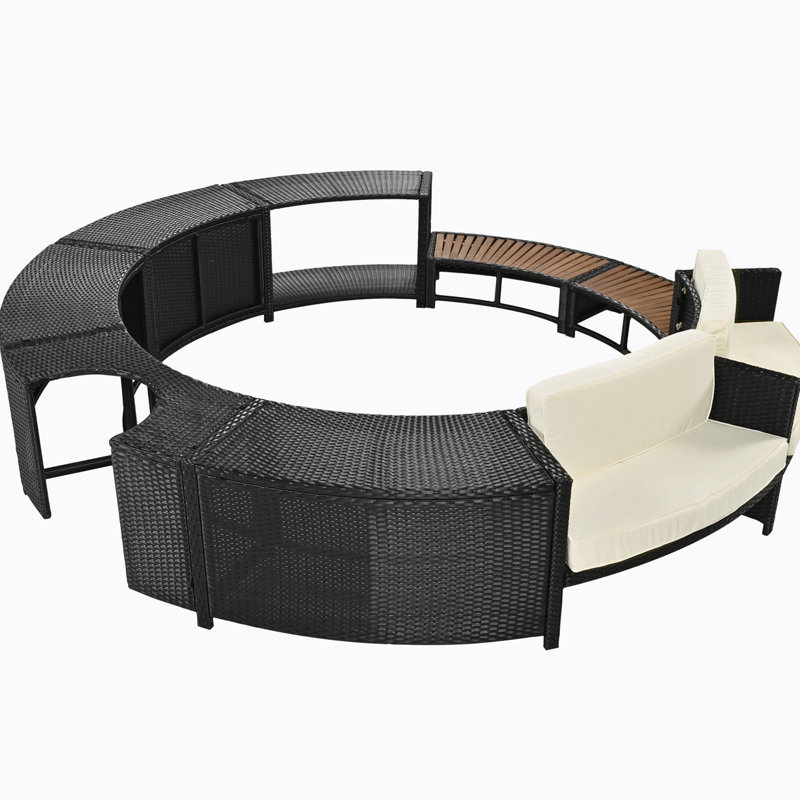 112.2'' Wicker Outdoor Patio Sectional Set