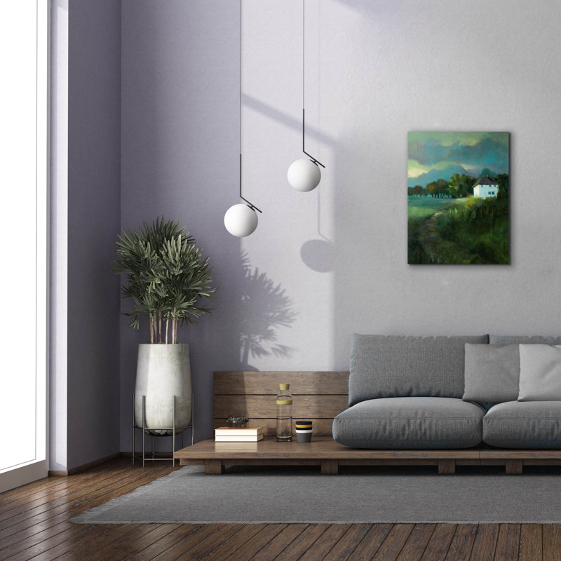 «Hill House» par Jan L. Waldron, art mural sur toile, H 34 po x l 26 po x P 1,5 po
