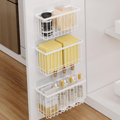 3 - Pack Adhesive Cabinet Door Organizer - Lids & Kitchen Supplies Storage With Dual - Mounting Options And Sturdy Build