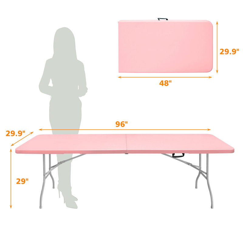 Table portative en plastique pour le camping, H 28,46 po x L 95,98 po x P 30 po