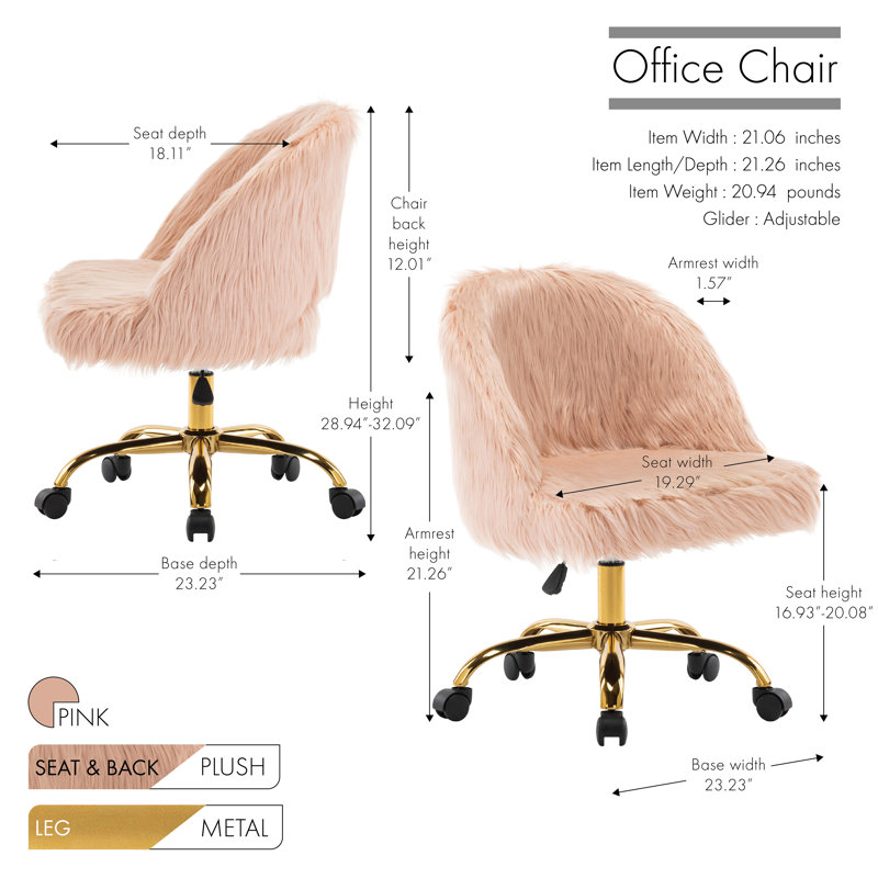 Polyester Blend Task Chair, Pink