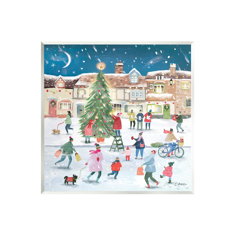 «Stupell Industries», arbre de Noël, scène d'art sur plaque murale par Clair Rossiter-AW-058