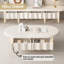 Guyii LED Coffee Table Oval Shape with Acrylic Side Panel & 2 Storage Drawers