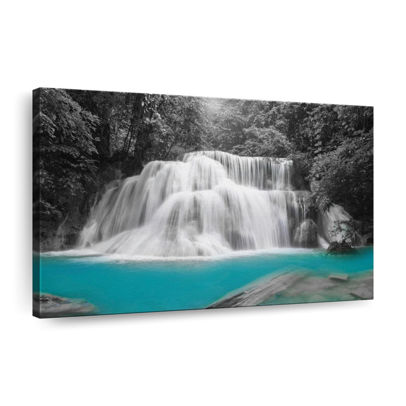 Pop Rainforest Waterfall Canvas Print, 30" H x 45" W x 1.25" D
