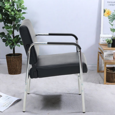 Fauteuils inclinables, structure en acier inoxydable noir, fauteuil de shampooing de salon moderne
