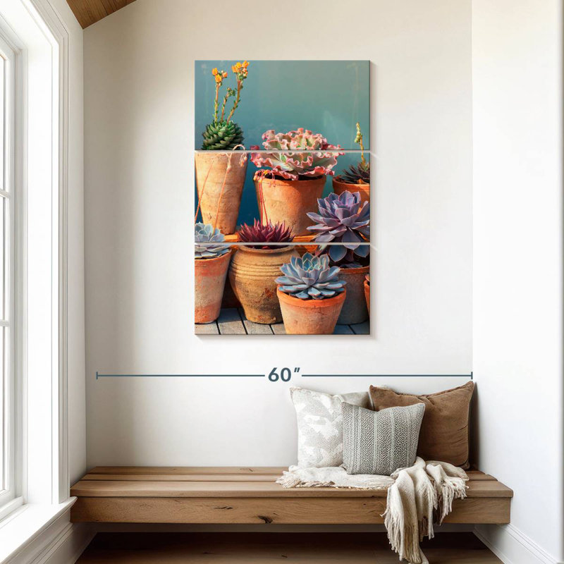 Harnek Succulent On Table, 45" H x 28" W