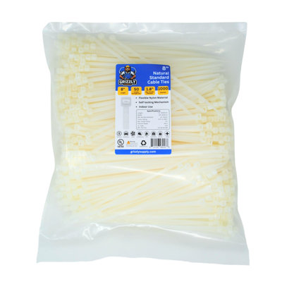 8" 50lb Standard Cable Tie 1000/bag