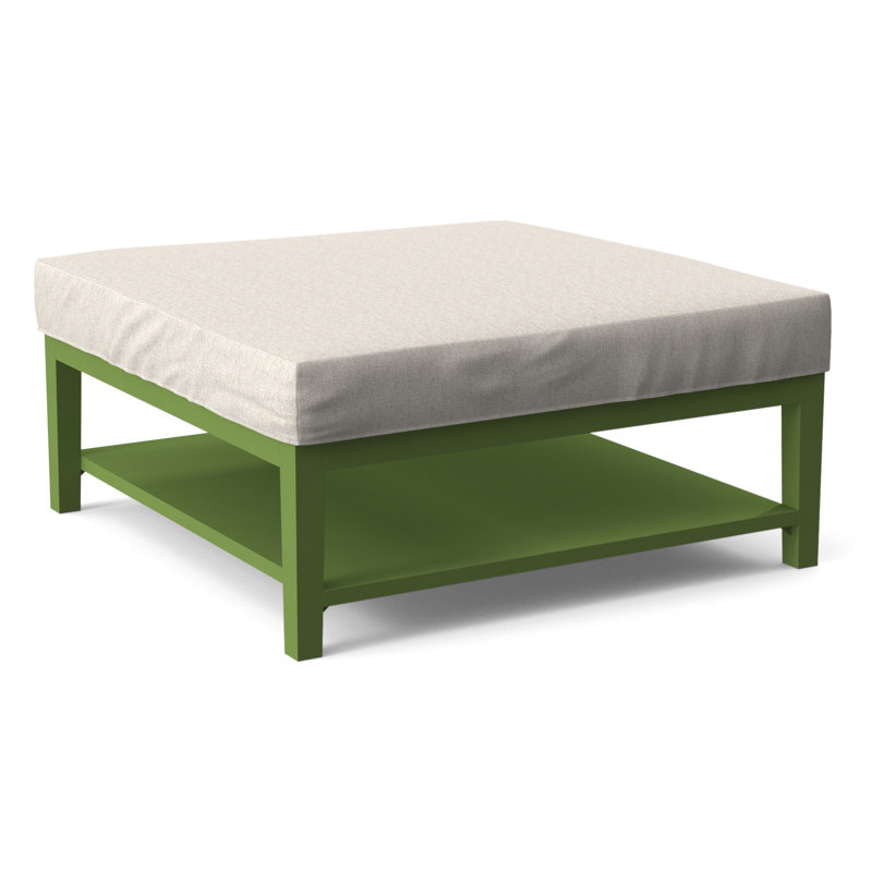 Hammond Square Ottoman, Snow Crypton Performance; 0884-91, Frost White Finish