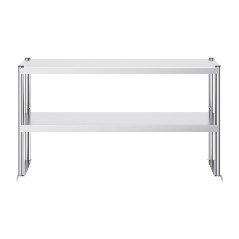 Table de préparation réglable à deux niveaux en acier inoxydable, l 48 po x P 12 po