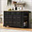 51.2" Kitchen Island with 6 Drawers and Pull-Out Trash Can Cabinet – Black-129895312
