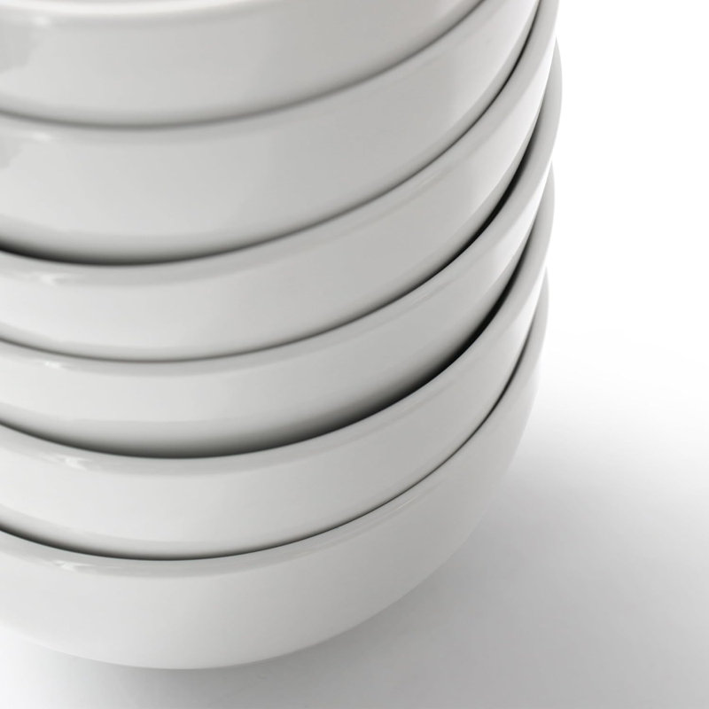 Ensemble de 12 bols en porcelaine 12 pièces blancs, résistants au micro-ondes et au lave-vaisselle pour un usage quotidien