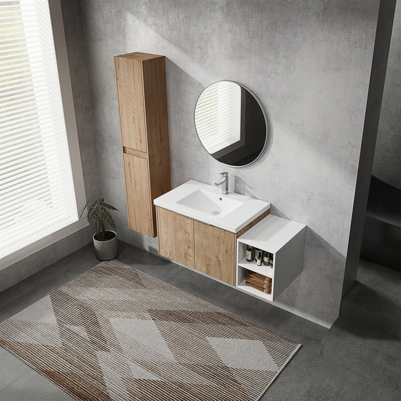 Meuble-lavabo mural 42 po avec lavabo et armoire d'appoint 42 po