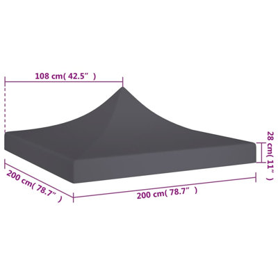 Bronn Dakota Fields Anthracite Fabric Replacement Canopy for Gazebo