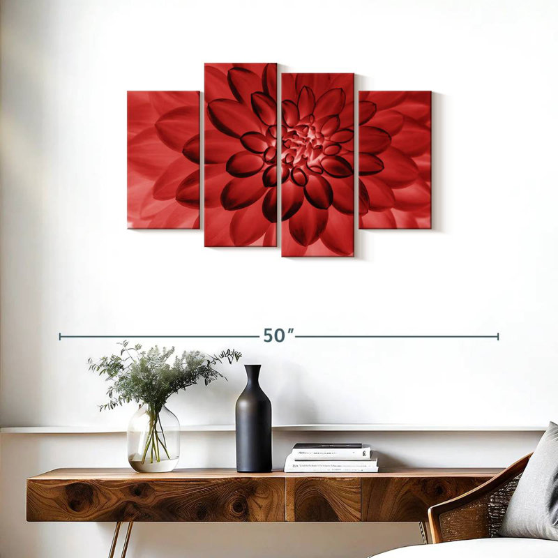Dahlia rouge translucide Harnek, H 22 po x l 36 po