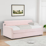Upholstery Twin Daybed With Trundle & USB Port