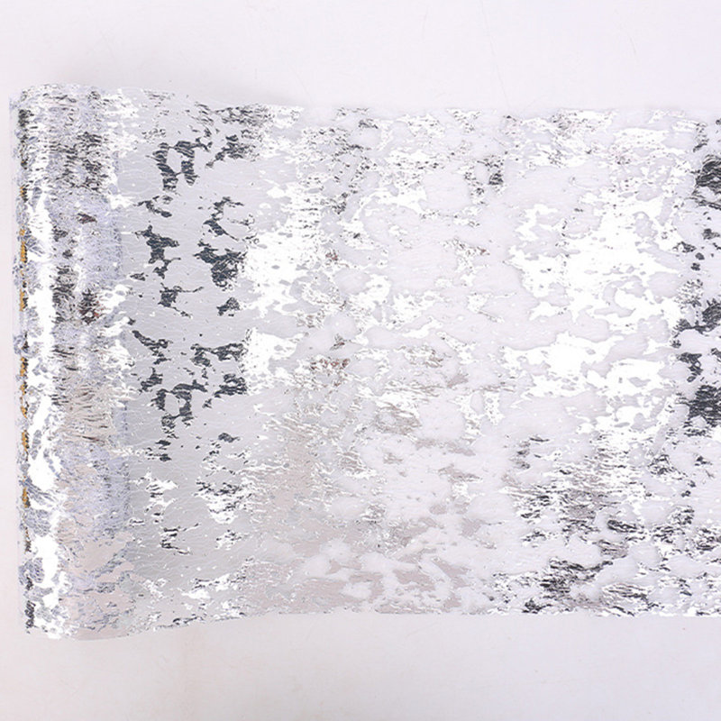 Chemin de table à paillettes en métal, Silver