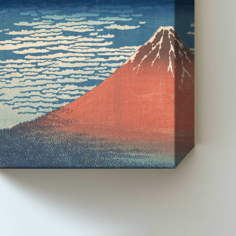 «South Wind, Clear Sky (Red Fuji)» par Katsushika Hokusai - impression sur toile, 24" H x 36" W, Wrapped Canvas