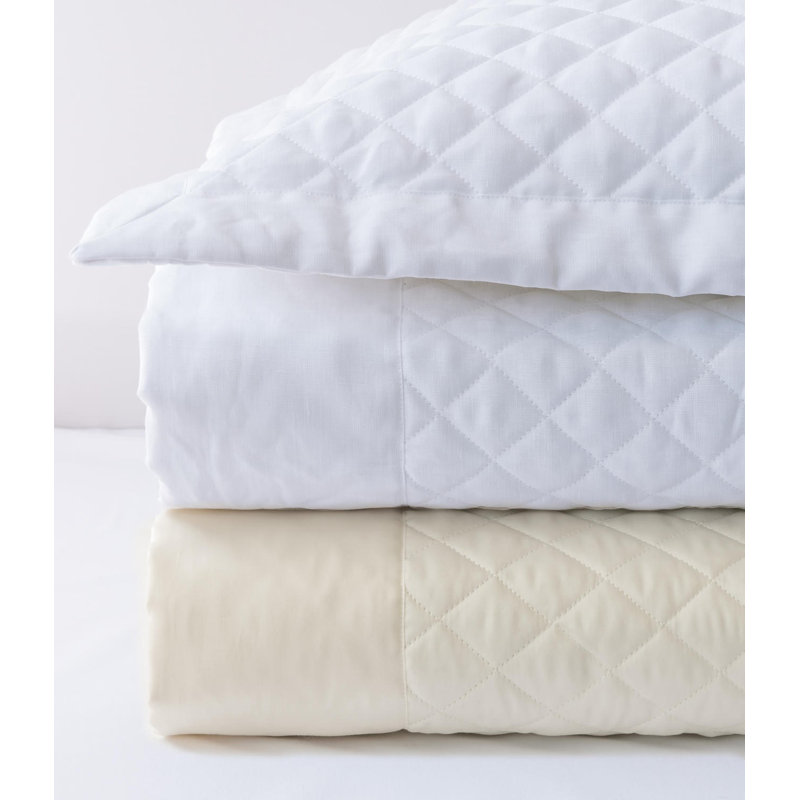Simply Sateen_Quilted Sham, Euro, Ivory