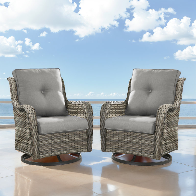 Ensemble de chaises berçantes pour l'extérieur Deb, Gris, Gris