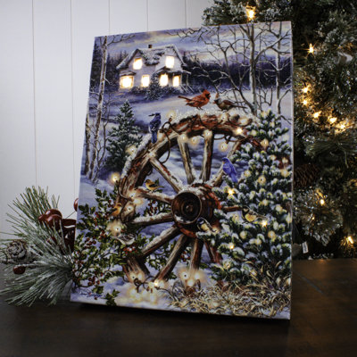 Christmas in the Country 8x6 Mini Lighted Easel Back