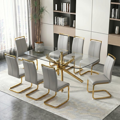 Alcester Dining Table And Faux Chair Sets