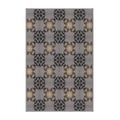 Tapis noir/gris à motifs